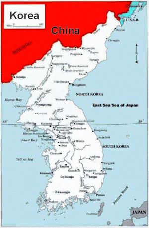 picture captures the visual of Korea. It shows the line at which Korea ...