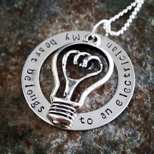 Electrician Necklace (www.facebook.com/kkwhimsy) #Electrician #quote