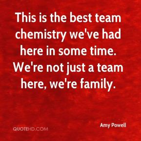 ... team chemistry we've had here in some time. We're not just a team here