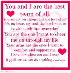 Thank You Quotes And Sayings | You and I are the best team of all ...