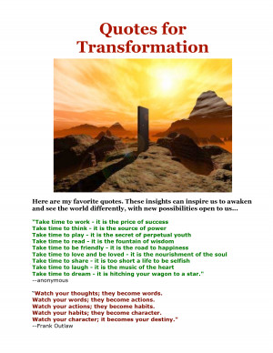 QUOTES FOR TRANSFORMATION