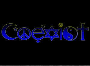 Coexist cool compassion black background HD Wallpaper