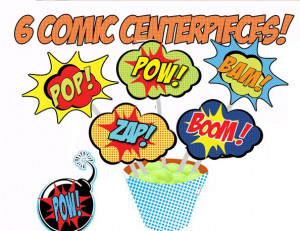 ... 10 #Vintage #Superhero #Comic #retro #cupcake #toppers #decorations