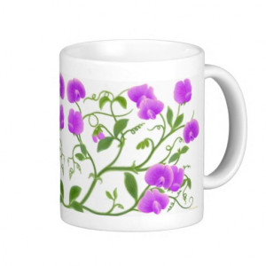 Sweet Pea Flower Vines Mug
