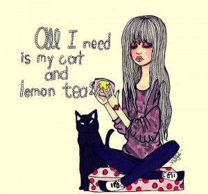 color, drawing, fashion, fashion illustration, girl, girl cat drawing ...