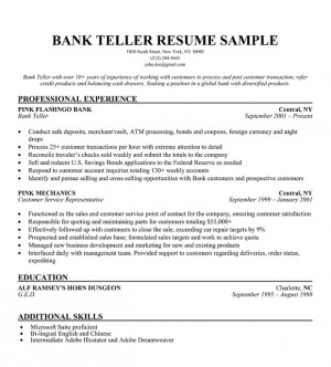 Bank Teller Resume Template