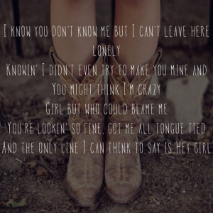 Billy Currington Hey Girl Lyrics