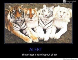 alert your printer is running out of ink