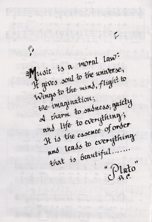 Music Is A Normal Law, It Gives Soul To The Universe, Wings To The ...