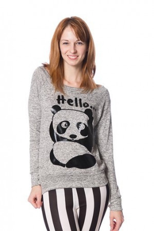 Panda quotes Beatle's Song Hello Goodbye... #cozy marled pullover