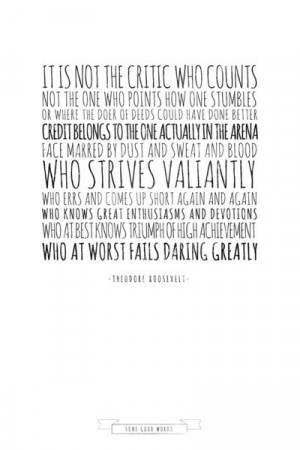 quote from theodore roosevelt the man in the arena is what we should ...