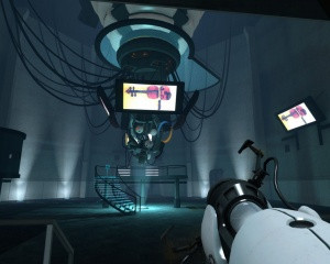 screenshot of GLaDOS in her chamber