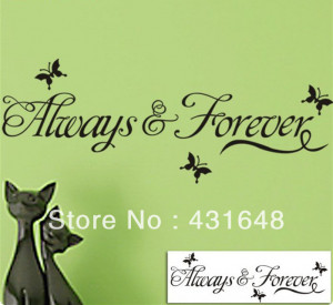 Removable wall quotes Always & Forever Original Butterflys Vinyl Wall ...