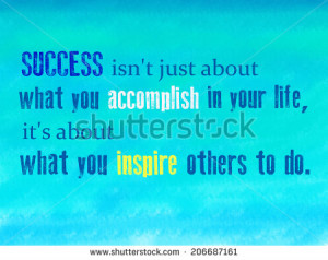 Success, inspirational quote on light blue background - stock photo