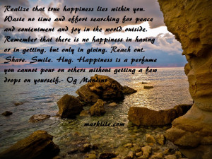 True Happiness Lies Within You