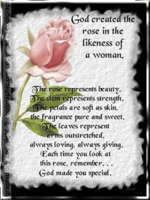 God Created The Rose In The Likeness Of Woman