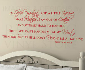 Wall-Decal-Sticker-Quote-Vinyl-Art-Im-Selfish-and-Impatient-Marilyn ...
