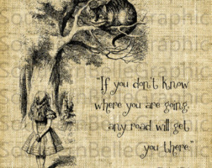 Alice Wonderland Cheshire Cat Quote Book Illustration Children