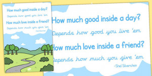 Bookmark * NEW * 'How Much Good Inside a Day' Reading Quote Poster