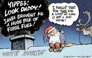 Santa goes to White House with a Lump of Coal...
