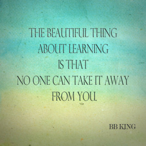 The beautiful thing about learning is that no one can take it away ...