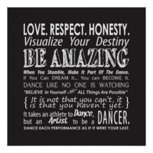 Inspirational Dance Quotes Poster- Black
