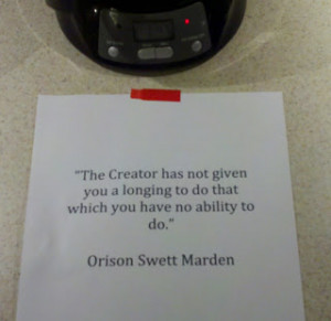 All week my sweet hubby has been leaving inspirational quotes for me ...