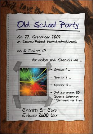Old School Party Flyer )