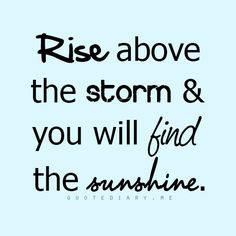 Rise above the storm and you will find the sunshine.