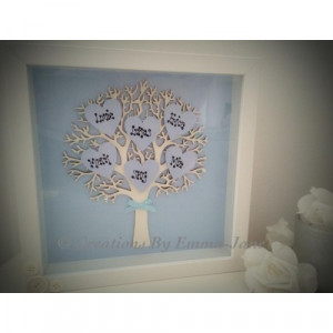 Personalised Wooden Family Tree in box Frame