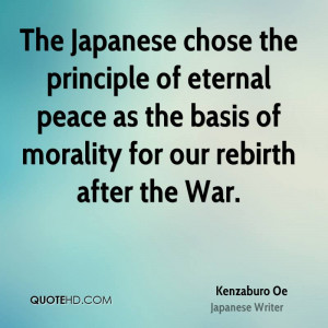 ... eternal peace as the basis of morality for our rebirth after the War