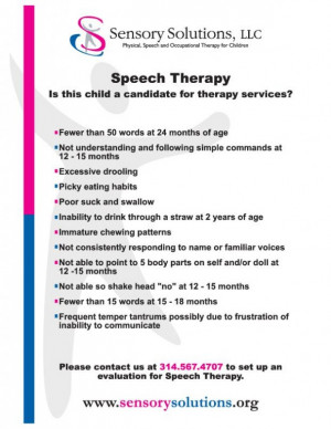 Is your child a candidate for speech therapy services? Call Sensory ...