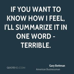 Gary Bettman - If you want to know how I feel, I'll summarize it in ...