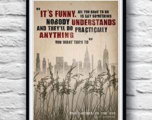 Quote Poster, The Catcher in the Rye, Wall Decor, J.D. Salinger ...