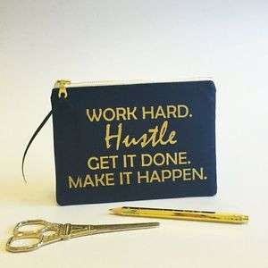 Gold-hustle-quotes-little-zipper-purse-small-makeup-bag-made-in ...