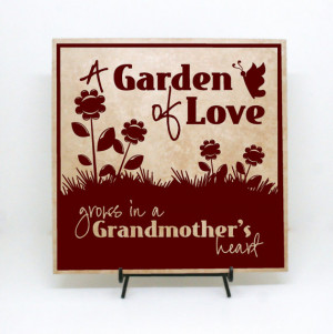 ... Grandma Saying, Grandma Flower Garden, Garden Stone, Garden Sign, Gift