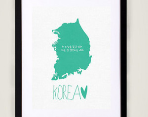 , 11x17 typog raphy print, inspirational quote, travel, hangul, kpop ...