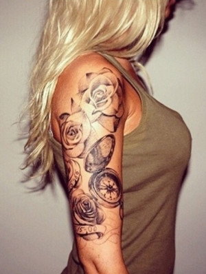 Tattoo's / Female sleeve tattoo | We Heart It