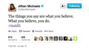 ... Jillian Michaels reminds us about the benefits of positive self-talk