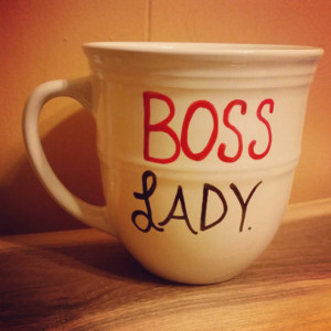 Mug/Cup/Boss Lady/Quote mug/Hand painted/Valentine's Day/Gift/Present ...