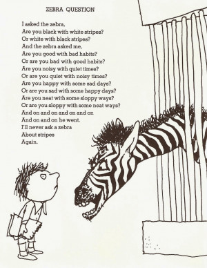 Zebra Question by Shel Silverstein