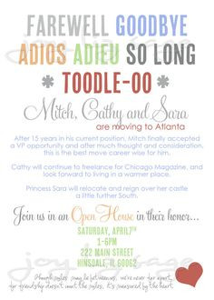 Farewell Goodbye Party DIGITAL FILE ONLY print by joylizsage, $15.00 ...