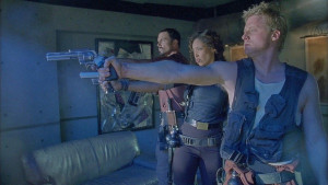 Zoë checks out the Python before handing it to Wash in 