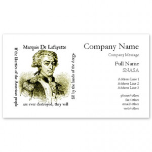 Marquis de Lafayette quote Ash Grey Business Cards