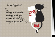 Boyfriend Anniversary, Love Cats card - Product #1043369