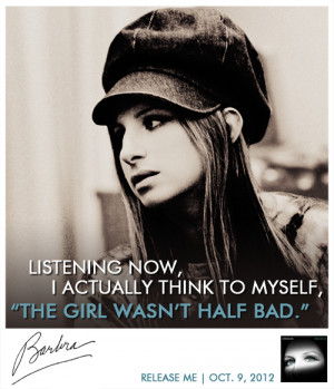 photo and quote from Barbra's liner notes of her new album Release Me ...