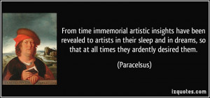 From time immemorial artistic insights have been revealed to artists ...