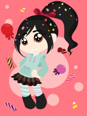 chibi vanellope von schweetz by zerlincute
