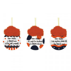 Chicago Bears 3-Pack Team Sayings Ornaments