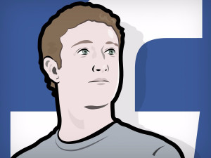 Mark Zuckerberg Illustration Facebook logo background